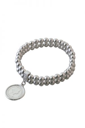 DOUBLE ROW STRETCHY COIN BRACELET