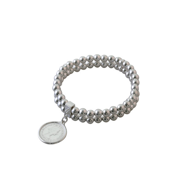 DOUBLE ROW STRETCHY COIN BRACELET