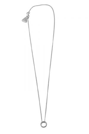FINE CURB NECKLACE WITH SMALL CIRCLE