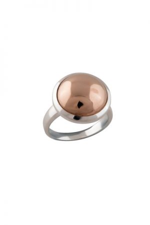 FLAT DOME RING WITH ROSE GOLD-FILLED TOP