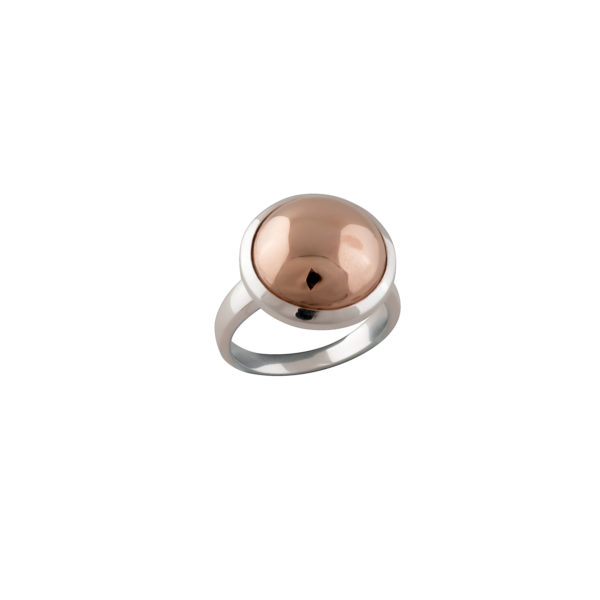FLAT DOME RING WITH ROSE GOLD-FILLED TOP