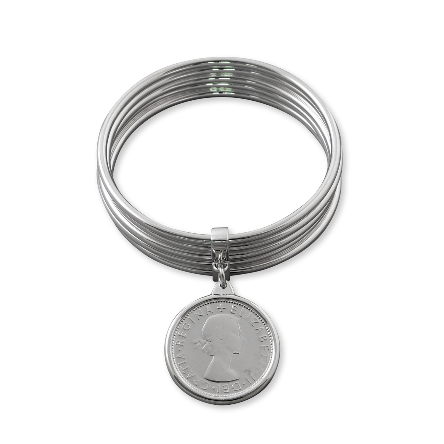 5-STACK (3MM) BANGLE WITH FLORIN