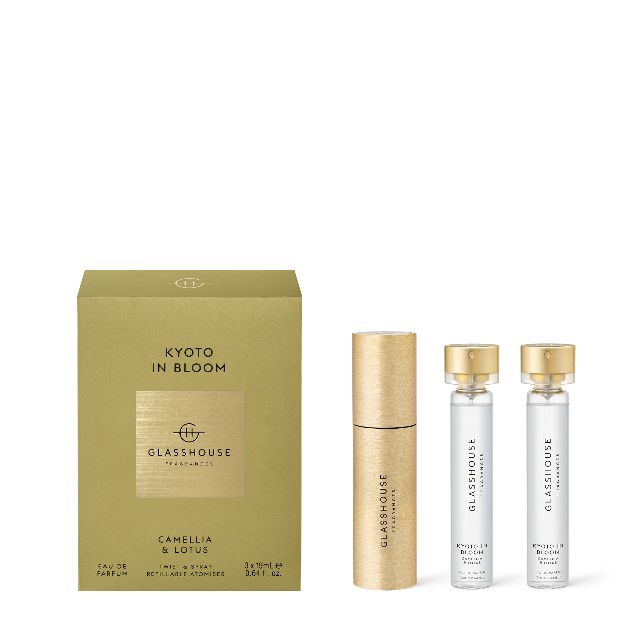KYOTO IN BLOOM CAMELLIA & LOTUS Twist & Spray Refillable Atomiser