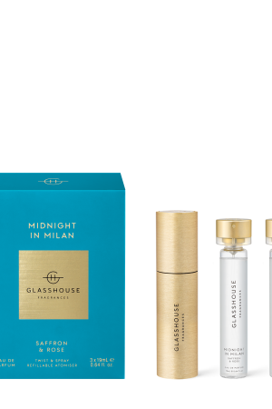 MIDNIGHT IN MILAN SAFFRON & ROSE Twist & Spray Refillable Atomiser